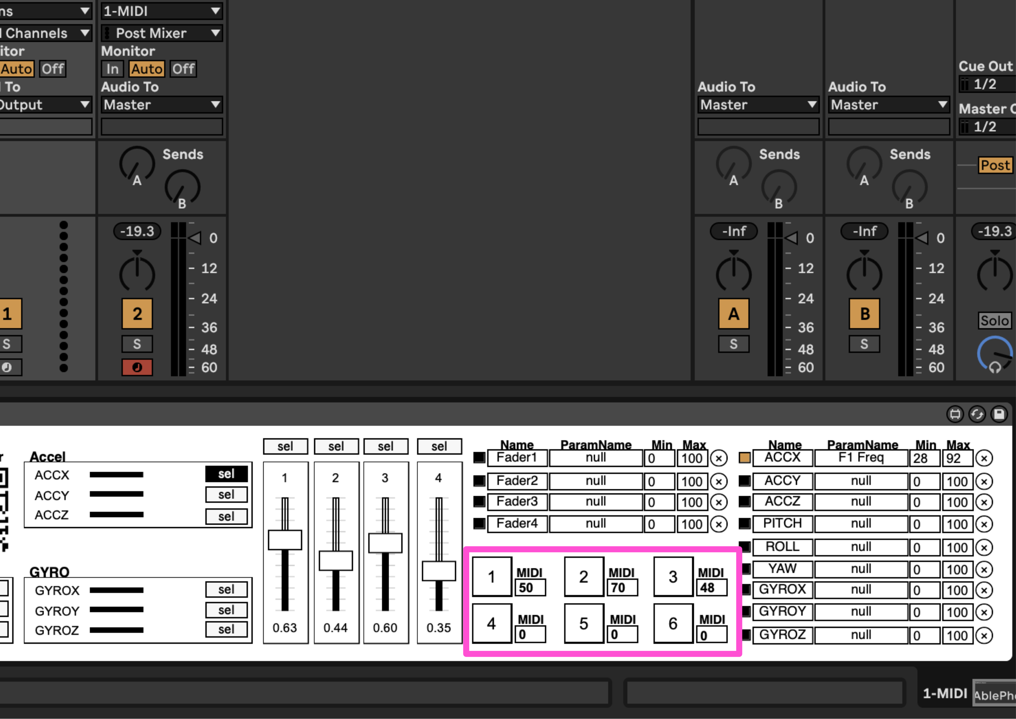 AblePhoneのMIDIノート番号指定